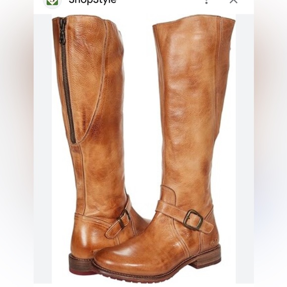 BED STU GLAYE WOMEN RIDING BOOTS BROWN LEATHER SIDE AND BACK ZIPPERS size 8.5 - Picture 6 of 16